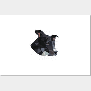 Geometric Black Dog Posters and Art